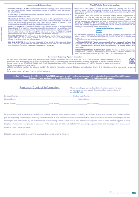 Download Somali Sombank mortgage statement in Word and PDF formats 3 Photoshop template